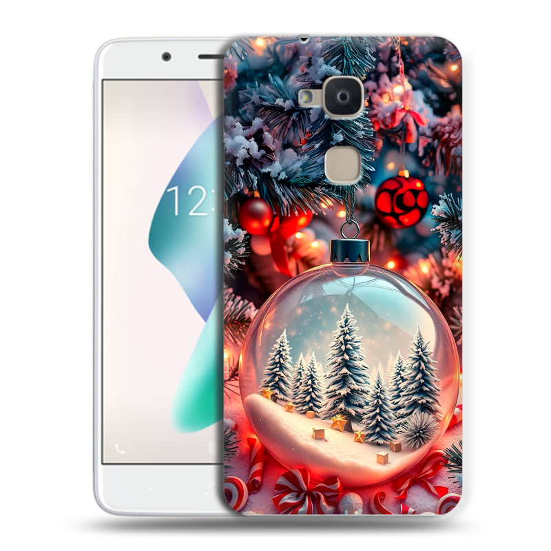 Силиконовый чехол на BQ Aquaris V Plus с принтом Новый год Силиконовый чехол на BQ Aquaris V Plus с принтом Новый год