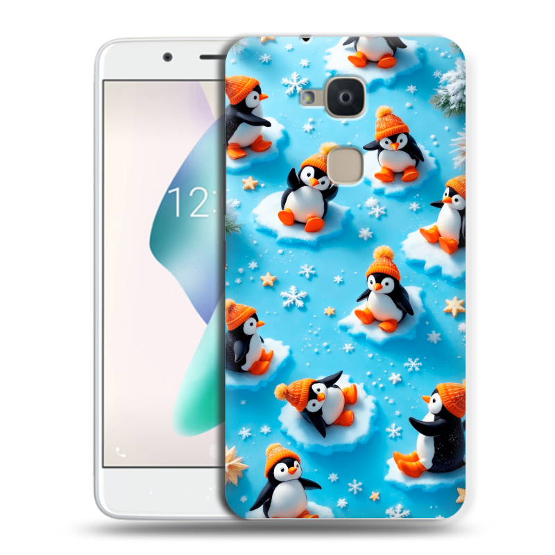 Силиконовый чехол на BQ Aquaris V Plus с принтом Новый год Силиконовый чехол на BQ Aquaris V Plus с принтом Новый год