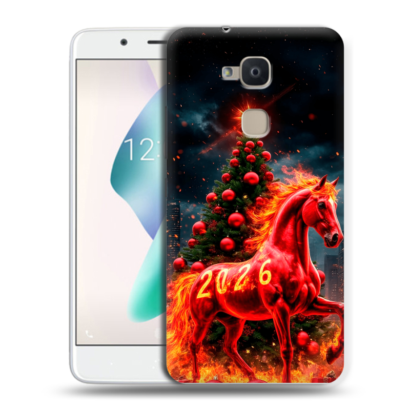 Силиконовый чехол на BQ Aquaris V Plus с принтом Новый год Силиконовый чехол на BQ Aquaris V Plus с принтом Новый год