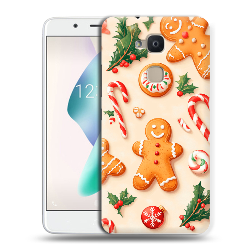Силиконовый чехол на BQ Aquaris V Plus с принтом Новый год Силиконовый чехол на BQ Aquaris V Plus с принтом Новый год
