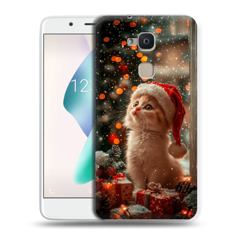 Силиконовый чехол на BQ Aquaris V Plus с принтом Новый год Силиконовый чехол на BQ Aquaris V Plus с принтом Новый год
