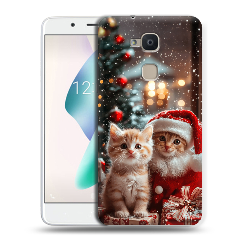 Силиконовый чехол на BQ Aquaris V Plus с принтом Новый год Силиконовый чехол на BQ Aquaris V Plus с принтом Новый год