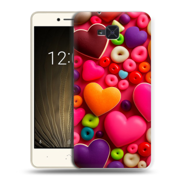 Силиконовый чехол на BQ Aquaris U2 с принтом Сердечки Силиконовый чехол на BQ Aquaris U2 с принтом Сердечки