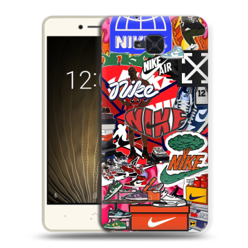 Силиконовый чехол на BQ Aquaris U2 с принтом Найк Nike яркий