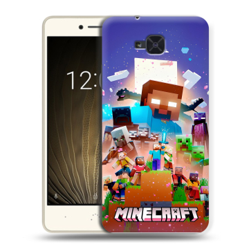 Силиконовый чехол на BQ Aquaris U2 с принтом Майнкрафт Minecraft Силиконовый чехол на BQ Aquaris U2 с принтом Майнкрафт Minecraft