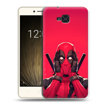 Силиконовый чехол на BQ Aquaris U2 с принтом Дедпул Deadpool
