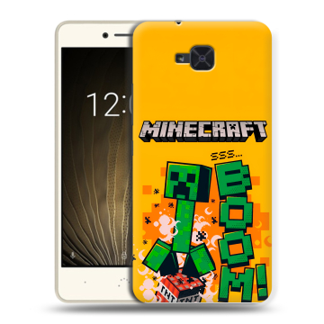 Силиконовый чехол на BQ Aquaris U2 с принтом Майнкрафт Minecraft