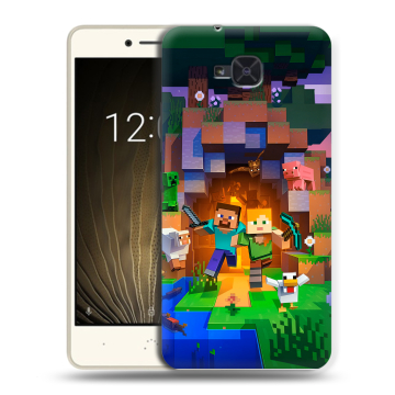 Силиконовый чехол на BQ Aquaris U2 с принтом Майнкрафт Minecraft Силиконовый чехол на BQ Aquaris U2 с принтом Майнкрафт Minecraft
