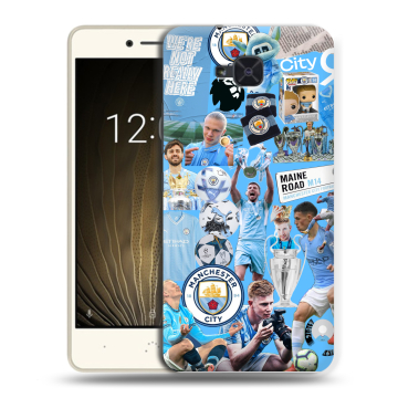 Силиконовый чехол на BQ Aquaris U2 с принтом Man City Манчестер Сити