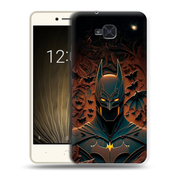 Силиконовый чехол на BQ Aquaris U2 с принтом Batman Бэтмен