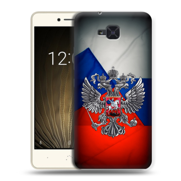 Силиконовый чехол на BQ Aquaris U2 с принтом Флаг России