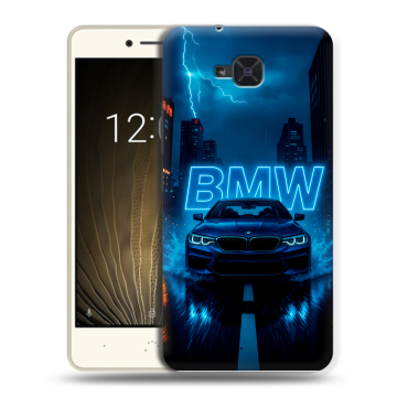 Силиконовый чехол на BQ Aquaris U2 с принтом BMW БМВ
