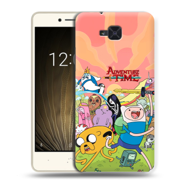 Силиконовый чехол на BQ Aquaris U2 с принтом Adventure time Время приключений