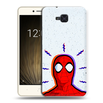 Силиконовый чехол на BQ Aquaris U2 с принтом Spiderman Человек паук
