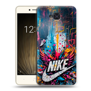 Силиконовый чехол на BQ Aquaris U2 с принтом Nike Найк