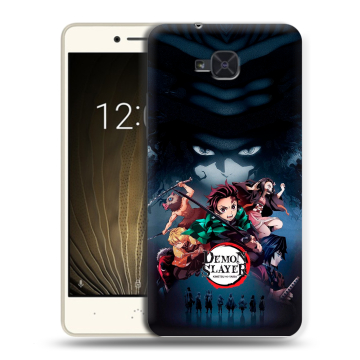 Силиконовый чехол на BQ Aquaris U2 с принтом Demon Slayer Клинок рассекающий демонов