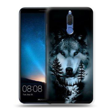 Силиконовый чехол на Huawei Nova 2i с принтом Лесной волк Силиконовый чехол на Huawei Nova 2i с принтом Лесной волк
