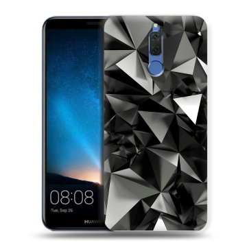 Силиконовый чехол на Huawei Nova 2i с принтом Черные кристаллы Силиконовый чехол на Huawei Nova 2i с принтом Черные кристаллы