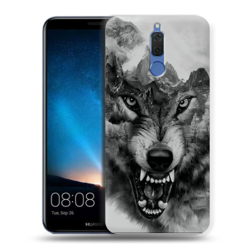 Силиконовый чехол на Huawei Nova 2i с принтом Волк Силиконовый чехол на Huawei Nova 2i с принтом Волк