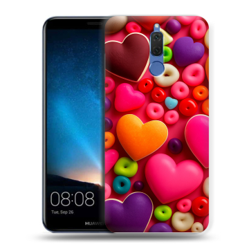 Силиконовый чехол на Huawei Nova 2i с принтом Сердечки Силиконовый чехол на Huawei Nova 2i с принтом Сердечки
