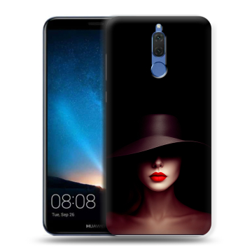 Силиконовый чехол на Huawei Nova 2i с принтом Девушка в шляпе