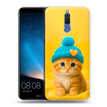 Силиконовый чехол на Huawei Nova 2i с принтом Котенок в шапке