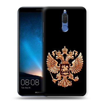 Силиконовый чехол на Huawei Nova 2i с принтом Герб России золотой