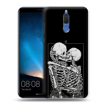 Силиконовый чехол на Huawei Nova 2i с принтом Поцелуй скелетов