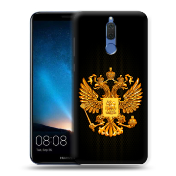 Силиконовый чехол на Huawei Nova 2i с принтом Герб России желтый Силиконовый чехол на Huawei Nova 2i с принтом Герб России желтый