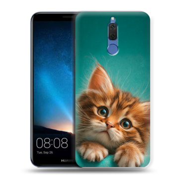 Силиконовый чехол на Huawei Nova 2i с принтом котенок