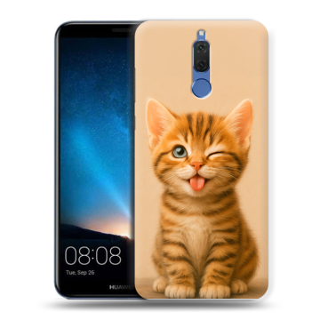 Силиконовый чехол на Huawei Nova 2i с принтом котенок