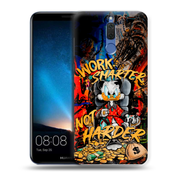 Силиконовый чехол на Huawei Nova 2i с принтом Дональд Дак Деньги Силиконовый чехол на Huawei Nova 2i с принтом Дональд Дак Деньги