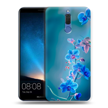 Силиконовый чехол на Huawei Nova 2i с принтом Голубые цветы