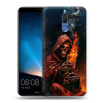 Силиконовый чехол на Huawei Nova 2i с принтом Скелет и карты