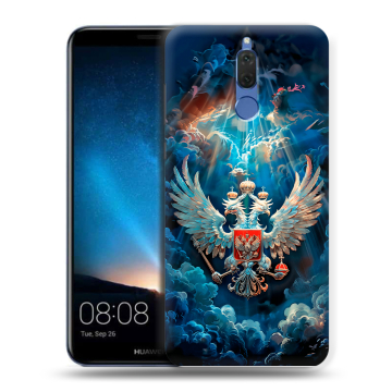 Силиконовый чехол на Huawei Nova 2i с принтом Герб флаг России
