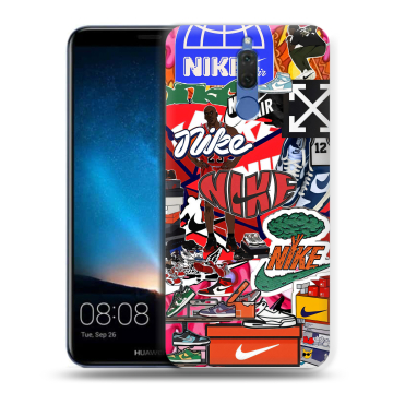 Силиконовый чехол на Huawei Nova 2i с принтом Найк Nike яркий
