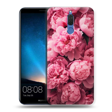 Силиконовый чехол на Huawei Nova 2i с принтом цветы пионы