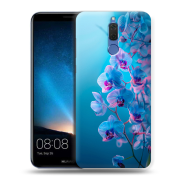 Силиконовый чехол на Huawei Nova 2i с принтом голубые орхидеи