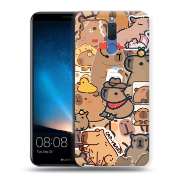 Силиконовый чехол на Huawei Nova 2i с принтом капибара