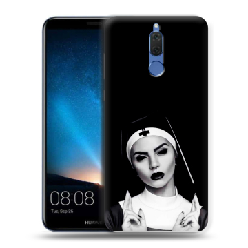 Силиконовый чехол на Huawei Nova 2i с принтом монашка