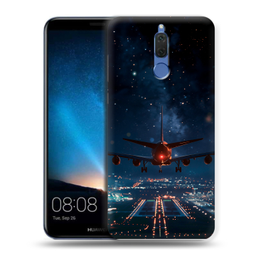 Силиконовый чехол на Huawei Nova 2i с принтом самолет