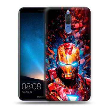 Силиконовый чехол на Huawei Nova 2i с принтом Железный человек Ironman