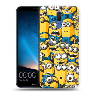Силиконовый чехол на Huawei Nova 2i с принтом Миньоны