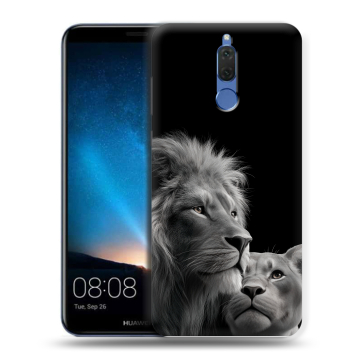 Силиконовый чехол на Huawei Nova 2i с принтом Лев кошки Силиконовый чехол на Huawei Nova 2i с принтом Лев кошки