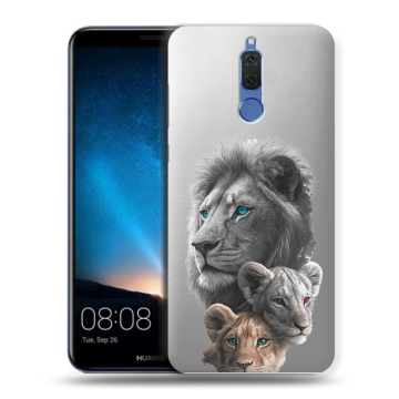 Силиконовый чехол на Huawei Nova 2i с принтом Львы Силиконовый чехол на Huawei Nova 2i с принтом Львы