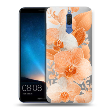 Силиконовый чехол на Huawei Nova 2i с принтом Бежевые цветы Силиконовый чехол на Huawei Nova 2i с принтом Бежевые цветы