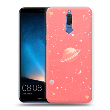 Силиконовый чехол на Huawei Nova 2i с принтом Розовый космос Силиконовый чехол на Huawei Nova 2i с принтом Розовый космос