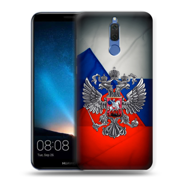 Силиконовый чехол на Huawei Nova 2i с принтом Флаг России Силиконовый чехол на Huawei Nova 2i с принтом Флаг России