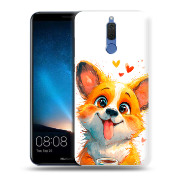 Силиконовый чехол на Huawei Nova 2i с принтом корги