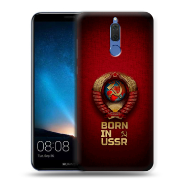 Силиконовый чехол на Huawei Nova 2i с принтом Флаг Герб СССР Силиконовый чехол на Huawei Nova 2i с принтом Флаг Герб СССР